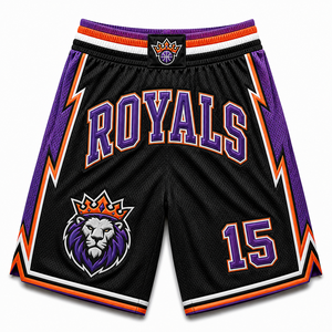 Pantalones Cortos de Baloncesto Lakers con Logotipo Personalizado, Bordado, Malla Transpirable, Uniforme de Equipo Sublimado, Venta al Por Mayor para Hombres, OEM, Venta Directa de Fábrica - Product Image 1