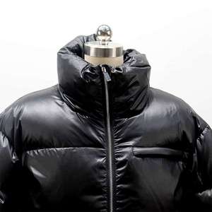 Luxury Black Glossy Puffer Jacket Waterproof Winter Glossy Puffer Jacket Full Zip Duck Down Shiny Fashion <b>Bubble</b> <b>Coat</b> Men - Product Image 5