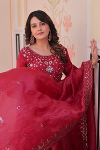 ZAIN EXPORT ETHENIC NEW LAUNCHED DESIGNER TWO PCS MODERN SALWAR KAMEEZ DUPATTA PARTY GOLD CRUSH FABRIC EMBROIDERY WORK - Product Image 2
