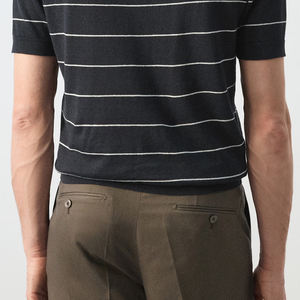 Polo de algodón puro de alta calidad para hombre con detalle de cuello vuelto a medida, diseño elegante con logotipo personalizable a precio económico. - Product Image 6