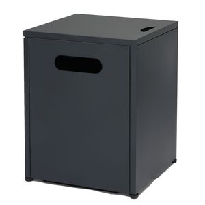 Tavolino da Giardino Quadrato in Ferro Nero 41*41*50.5cm con Piano Ribaltabile e Vano Portaoggetti per Esterni - Product Image 2