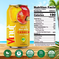Hotseller 330ml ISO HALAL KOSHER Natuurlijke Cashew Fruitpuree Gevuld Private Label OEM ODM Gefilterd Groothandelsprijs