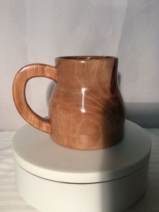 Eco Friendly Wooden Mug Handmade Solid Wood Coffee Cup Natural Finish Rustic Style Drinkware for Home Use - Product Image 2