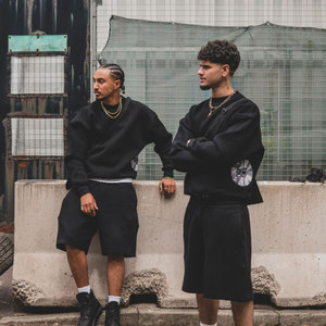 Plain Oversized Baggy Flared Drop Shoulder Cotton Soft Heavyweight 450 Gsm Sweat Running Shorts French Terry Men's Sweatsuit <b>Set</b> - Product Image 5