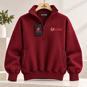 Sudadera negra con cuello alto y cremallera de un cuarto para mujer Fly Humble, con logo bordado, de forro polar. - Product Image 5