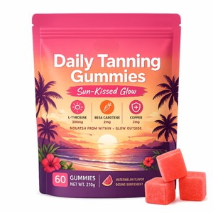 Gomitas Bronceadoras Diarias Sun-Kissed Glow, Paquete de 60 Unidades, con L-Tirosina, Betacaroteno y Cobre, Sabor Sandía - Product Image 1