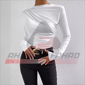 Cute <b>Wool</b> O-Neck Spring Summer 2024 Solid Color Slim Fit Shirt <b>Dress</b> Versatile Front Logo <b>Long</b> <b>Sleeve</b> Women's - Product Image 4