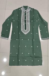 Conjunto de Kurta y Pijama de Seda Romana Bordada para Hombre, Ideal para Bodas y Festivales, Ropa Tradicional para Hombres y Niños - Product Image 2