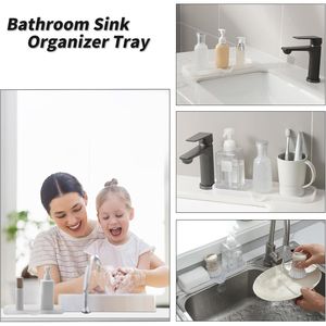 Silicone Bathroom Soap Dishes with Drain Spout for Organizing Sink Sponge Holder Dish Soap Tray Versatile Kitchen Sink Organizer - Product Image 3