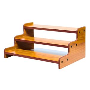 Estante de Exhibición Rústico de Madera de 3 Niveles con Marco Metálico, Organizador de Encimera Vintage para Cocina, Baño, Despensa y Especias - Product Image 1