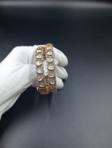 Gold Plated Women's Bangles With Pear Cut <b>Crystal</b> Rhinestones Channel Setting Classic Wedding Jewelry <b>Bracelets</b> - Product Image 6