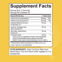OEM/ODM Bonbons à l'extrait de poivre de Cayenne avec vitamine D3 + K2, aubépine, betterave et curcuma pour une bonne santé cardiaque et sanguine
