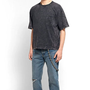Camiseta de Hombre con Logotipo Personalizado, Lavada al Ácido, Corte Regular, Antiarrugas, de Poliéster y Algodón, Cuello Redondo, Transpirable, de Secado Rápido, Manga Corta - Product Image 2