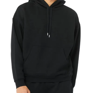 Sweat à capuche décontracté en coton molletonné à épaules tombantes pour homme, de qualité supérieure, couleur unie, grande taille, épais, séchage rapide - Product Image 4