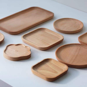 Japanese Children Fruit Wooden Dessert Plate Coffee Cup Cake <b>Cheese</b> Beech Wooden Serving Tray - Product Image 1