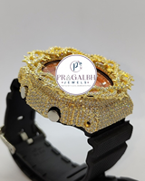 Montre de luxe sertie de diamants Moissanite avec lunette en Moissanite, bracelet en acier inoxydable et caoutchouc