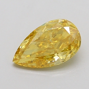 Diamant de laboratoire CVD de 0,98 ct, taille poire, jaune vif fantaisie, pureté VS1, non monté - Product Image 1