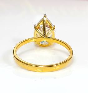 Anillo de Compromiso Djewels de Oro Amarillo con Diamantes Engastados en Puntas, Oro 14K, Diamante Cultivado en Laboratorio, Corte Brillante, Certificado IGI, Lujoso, Precio al por Mayor para Mujer - Product Image 3