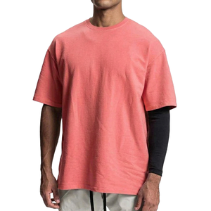 T-shirt surdimensionné de haute qualité, lourd, en gros, pour hommes, design personnalisé, 100 % coton, délavé à l'acide, style vintage - Product Image 5