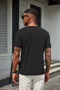 Camiseta de Algodón de Alta Calidad para Hombre, Venta al por Mayor, Estilo Casual Elegante, Manga Corta, Cuello Redondo, Suave, Transpirable, de Secado Rápido, Ecológica, Corte Ajustado - Product Image 4