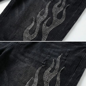 Men's Black Denim Bermuda Shorts Mid Waist Button Fly Casual Style Woven Cotton Breathable Pockets Solid Color - Product Image 6