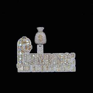 Colgante de Moissanita Personalizado con Incrustaciones de Diamantes, Chapado en Oro sobre Plata 925, Estilo Hip Hop, Joyería Brillante Redonda - Product Image 1