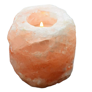 Ensemble de bougeoirs en sel rose de l'Himalaya naturel, faits à la main, durables, objets d'art de collection, style antique, Himaliessence Salt Traders Custom - Product Image 3