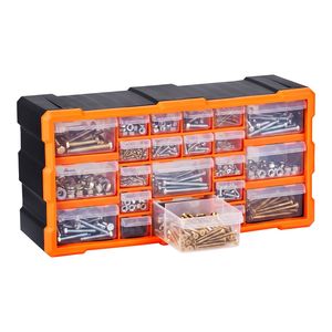 Armoire de rangement en plastique à 22 tiroirs, empilable, pour petites pièces, organisation de garage, montage mural - Product Image 1