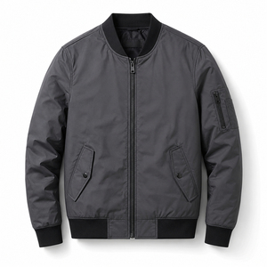 OEM Service Customized New Fast Shipments Winter Business Style <b>Men's</b> One-Piece Thickened <b>Fleece</b>-<b>Lined</b> Bomber <b>Jacket</b> - Product Image 3