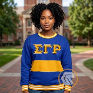 Sweat-shirt à capuche en molleton de coton personnalisé de haute qualité, broderie frontale unie, style sororité grecque pour femmes, Sigma Gamma Rho - Product Image 2