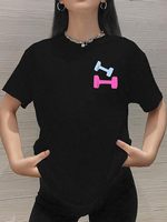 Be Happy Lift Heavy Shirt Kadınlar: Büyük Beden Spor Salonu Halter Grafik Tişörtü Komik Antrenman Tişörtleri Günlük Spor Salonu Severler İçin Üstler