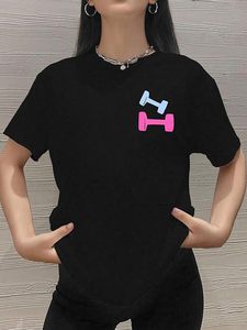 Camiseta Be Happy Lift Heavy para mujer: camiseta gráfica extragrande para levantamiento de pesas, camisetas divertidas para entrenamiento, camisetas informales para amantes del gimnasio - Product Image 4