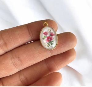 Componentes de joyería de resina fría para mujer, colgante de abalorios de porcelana sin cadena, hallazgos y componentes elegantes - Product Image 5