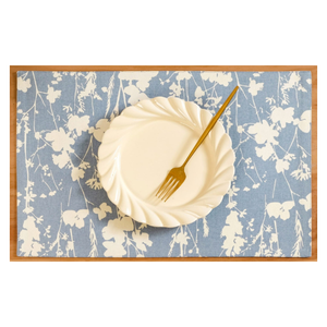 Set de table en coton bleu à motifs floraux botaniques 30x45 cm 110g, imprimé vintage, pour la décoration de la maison et des restaurants, fournisseur indien - Product Image 3