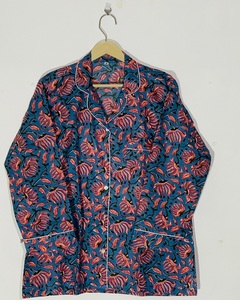 Ensemble de pyjama pour femmes à motifs imprimés indiens d'inspiration vintage, imprimé à la main, prix de gros - Product Image 5