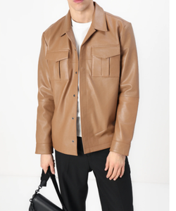 Veste en cuir véritable pour homme, de qualité supérieure, respirante, chaude pour l'hiver, ajustée, en cuir de mouton. - Product Image 4