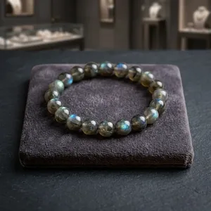 Fournisseur professionnel fabriqué Style classique Labradorite naturelle Agate pierre perles Bracelet en gros mode cristal - Product Image 3