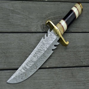 UA Supplies Industrial Grade Damascus Steel Handmade Fixed Blade Outdoor Hunting <b>Knife</b> Dyed <b>Bone</b> <b>Handle</b> Razor Sharp 12 Overall - Product Image 1