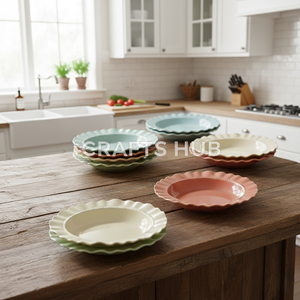 Assiettes de service en céramique classiques écologiques, compatibles lave-vaisselle et durables - Product Image 3