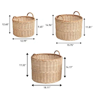 Paniers de rangement en rotin tressé à la main Vista avec poignées (lot de 3) - Product Image 6
