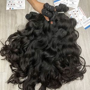 Vente en gros usine de mèches de cheveux humains vietnamiens bruts, extensions à trame double tirée, texture naturelle douce et soyeuse - Product Image 3