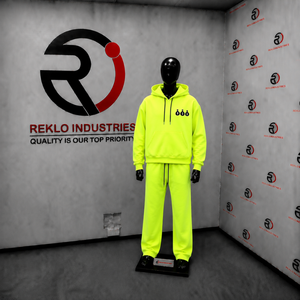Ensemble de survêtement vert néon pour homme : sweat à capuche et pantalon de jogging – Tenue streetwear premium deux pièces oversize à capuche – En promotion - Product Image 3