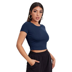 Top Corto para Mujer, de Alta Calidad, Elástico, Ajustado, con Diseño Liso, Combinable con Todo, Esencial para el Armario Básico - Product Image 3
