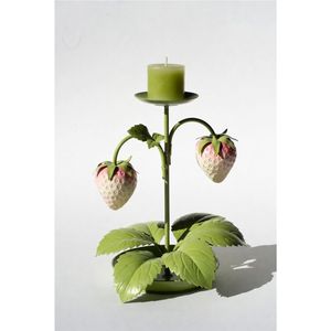 Vintage Metal <b>Leaf</b> Single Stem Candle Stand Green Patina Finish Taper Candlestick Holder Premium Floral Hotel Table Decoration - Product Image 2