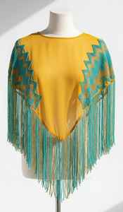 Poncho de créateur le plus vendu, orné de perles, vêtement d'extérieur tendance pour occasions spéciales, disponible pour une livraison mondiale - Product Image 3