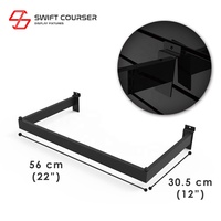 Étagères de présentation murales noires avec rail de suspension pour vêtements, promotion de vente au détail, logo personnalisé, salle d'exposition SW-002CH-B