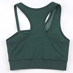 Arnis Women Sports Bra Racerback Solid Color Breathable Medium <b>Support</b> Fitness Activewear Seamless <b>Crop</b> <b>Top</b> - Product Image 6