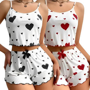 Robe corset florale Tie-Dye Coquette & Y3K, Ensembles décontractés pour femmes, Imprimés à pois, Ensembles de pyjama 2 pièces pour femmes Premium Love Shape, Vente en gros - Product Image 1