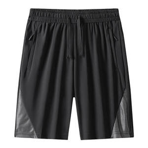 Shorts Bermuda décontractés pour hommes, été, polyester/coton, imprimé, taille élastique, mi-haute, respirant, séchage rapide - Product Image 1