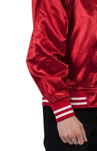 Chaqueta de Béisbol Satinada de Alta Calidad para Hombre, Estilo Universitario, Color Sólido, Tallas Grandes, Chaqueta Varsity Satinada - Product Image 5